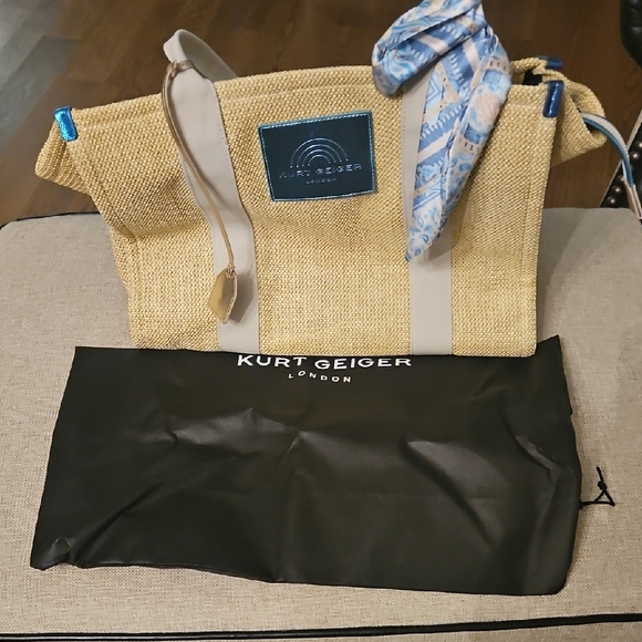 Kurt Geiger Tan and Blue Women's Tote Bag - Picture 1 of 6